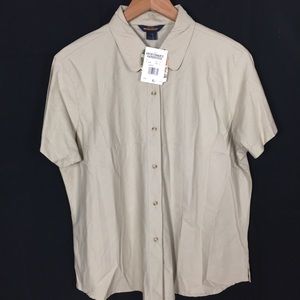 NWT Woolrich womens XL button up top minimalist business casual